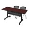 Kobe Rectangle FlipTop Table, 72" W, 29" H, Laminate Top, Mahogany MKFTM7230MH23BK - alternate 1